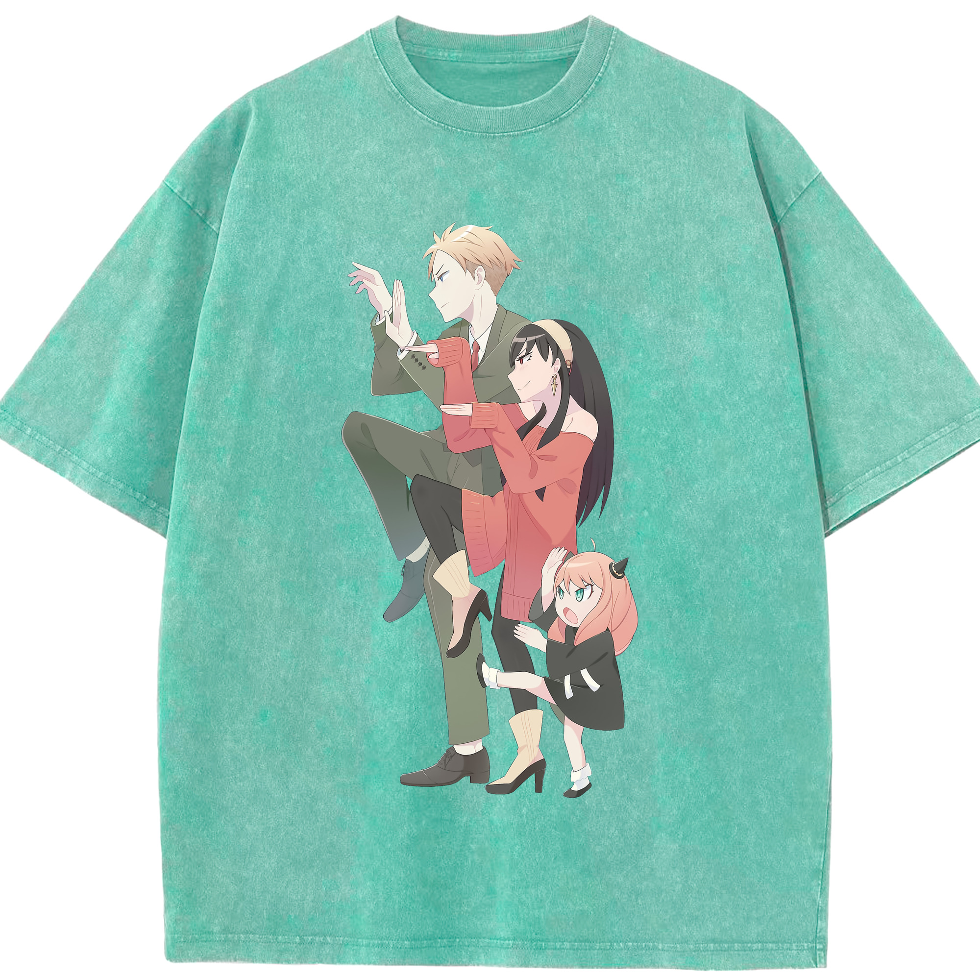 （画像用） SPY×FAMILY间谍家家酒 綿100% ヴィンテージ風 半袖Tシャツ（フロントプリント）
